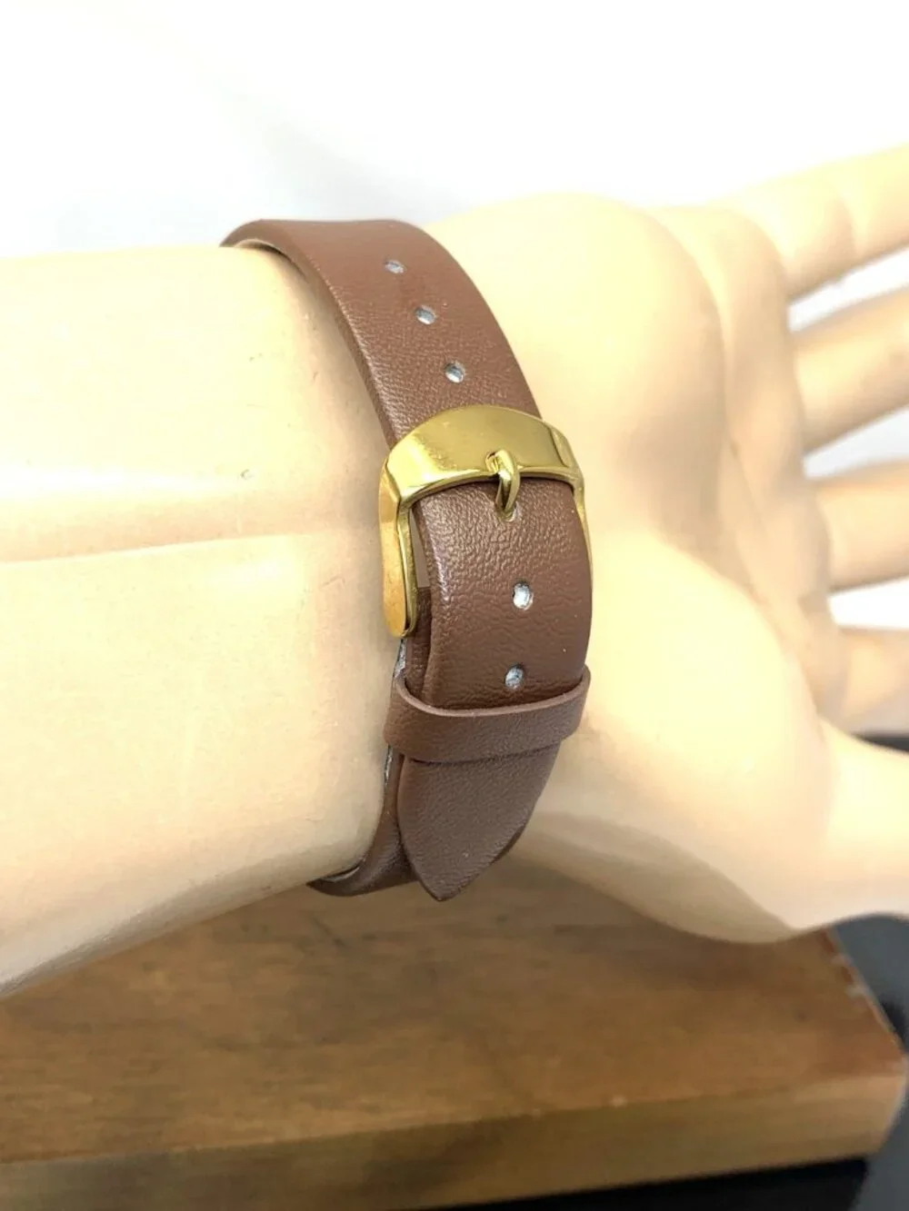 Andre Rivalle Men's Watch 8800 Vintage Swiss Hand Wind Brown Leather Strap